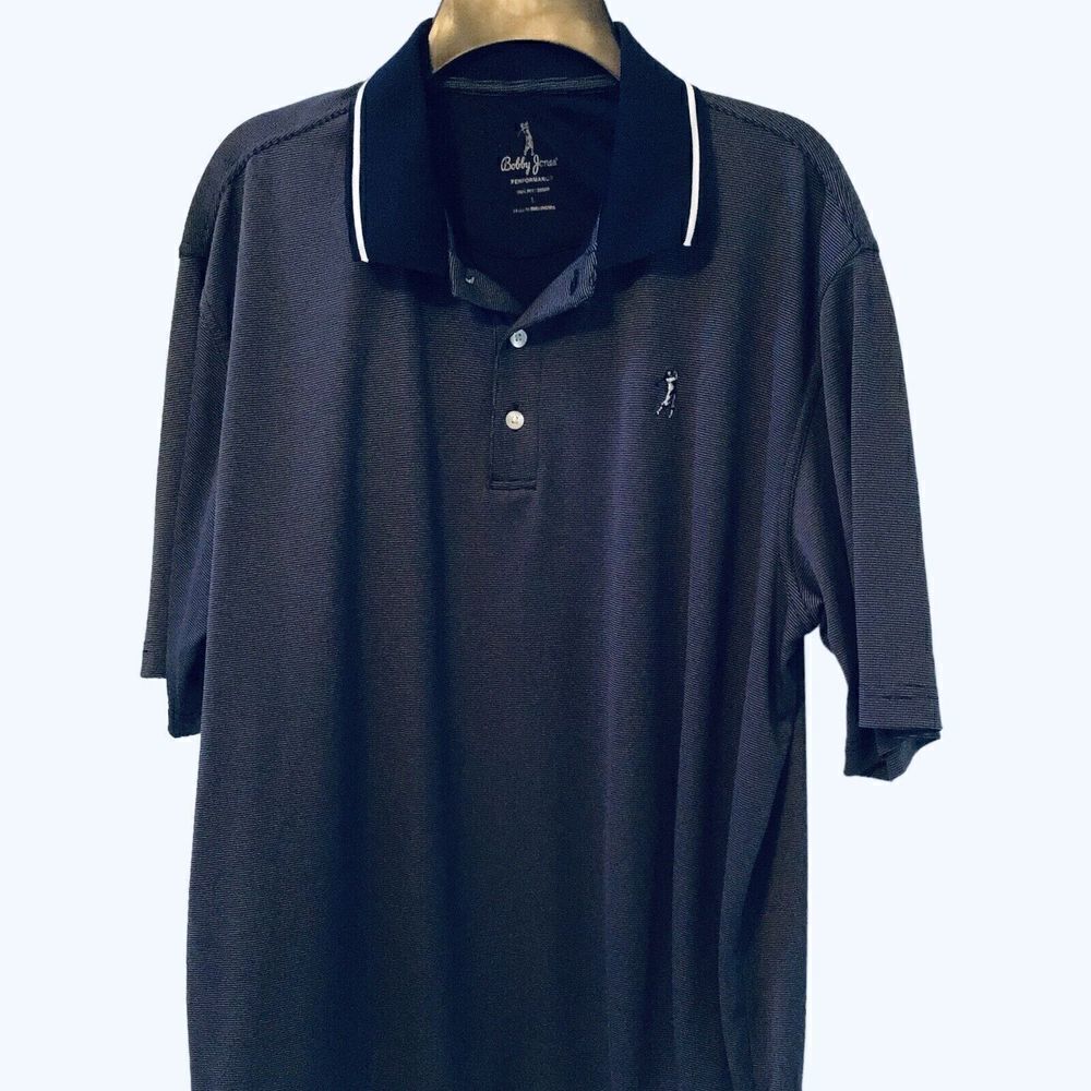 Bobby Jones Golf Performance Polo Shirt Blue Size L